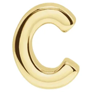 14K Yellow Gold Block Initial C Slide Pendant