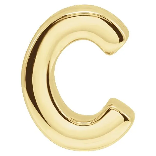 14K Yellow Gold Block Initial C Slide Pendant