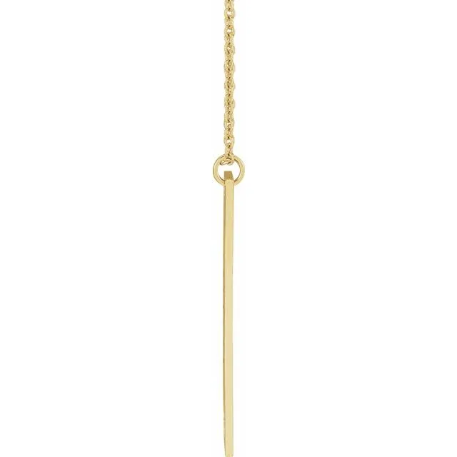 14K Yellow Gold Engravable Bar 16-18" Necklace