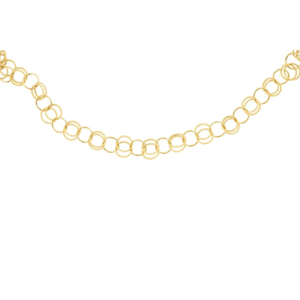 14k Yellow Gold Fancy Link 38" Chain