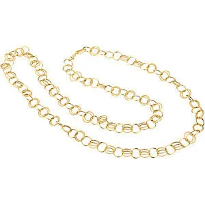 14k Yellow Gold Fancy Link 38" Chain