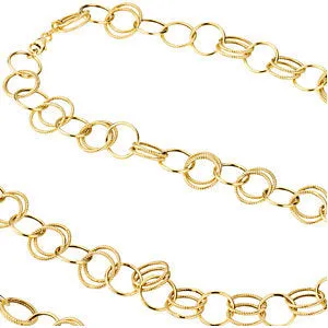14k Yellow Gold Fancy Link 38" Chain