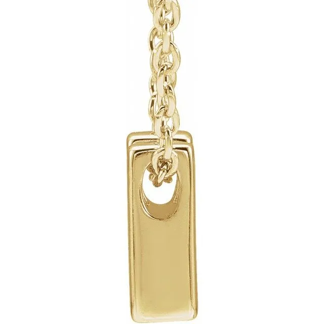 14K Yellow Gold Initial H Slide Pendant 16-18" Necklace