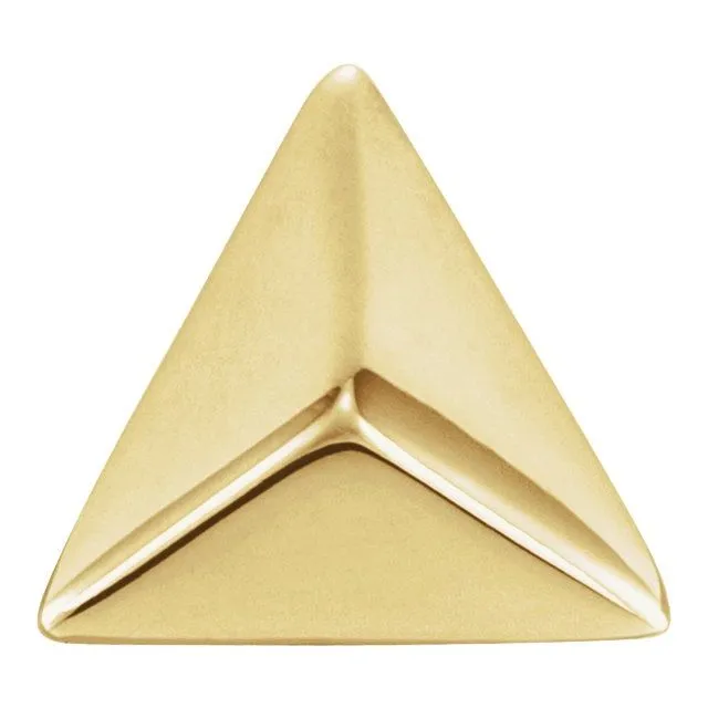14K Yellow Gold Pyramid Single Earring