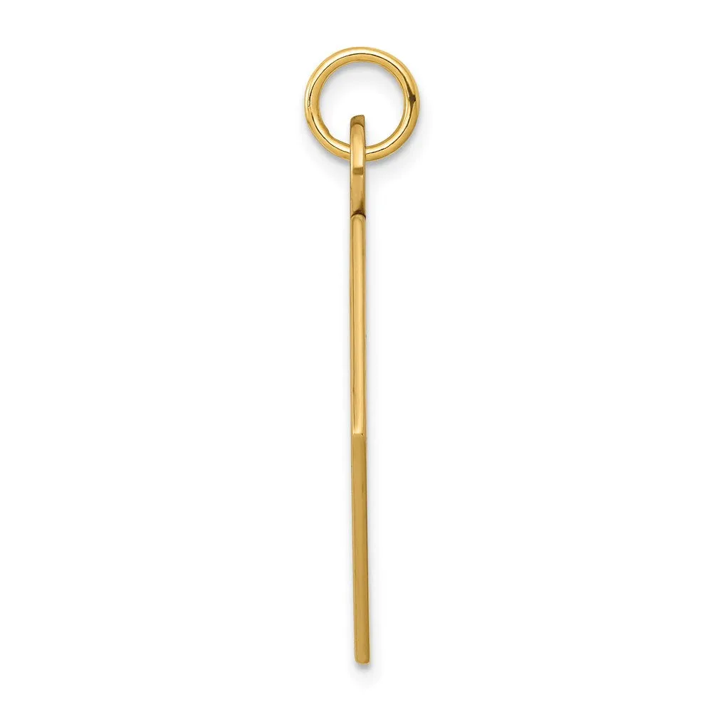 14k Yellow Gold Red Enamel Medical Jewelry Pendant