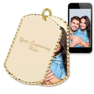 14K Yellow Gold Swivel Photo Pendant Jewelry