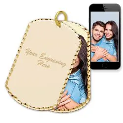 14K Yellow Gold Swivel Photo Pendant Jewelry