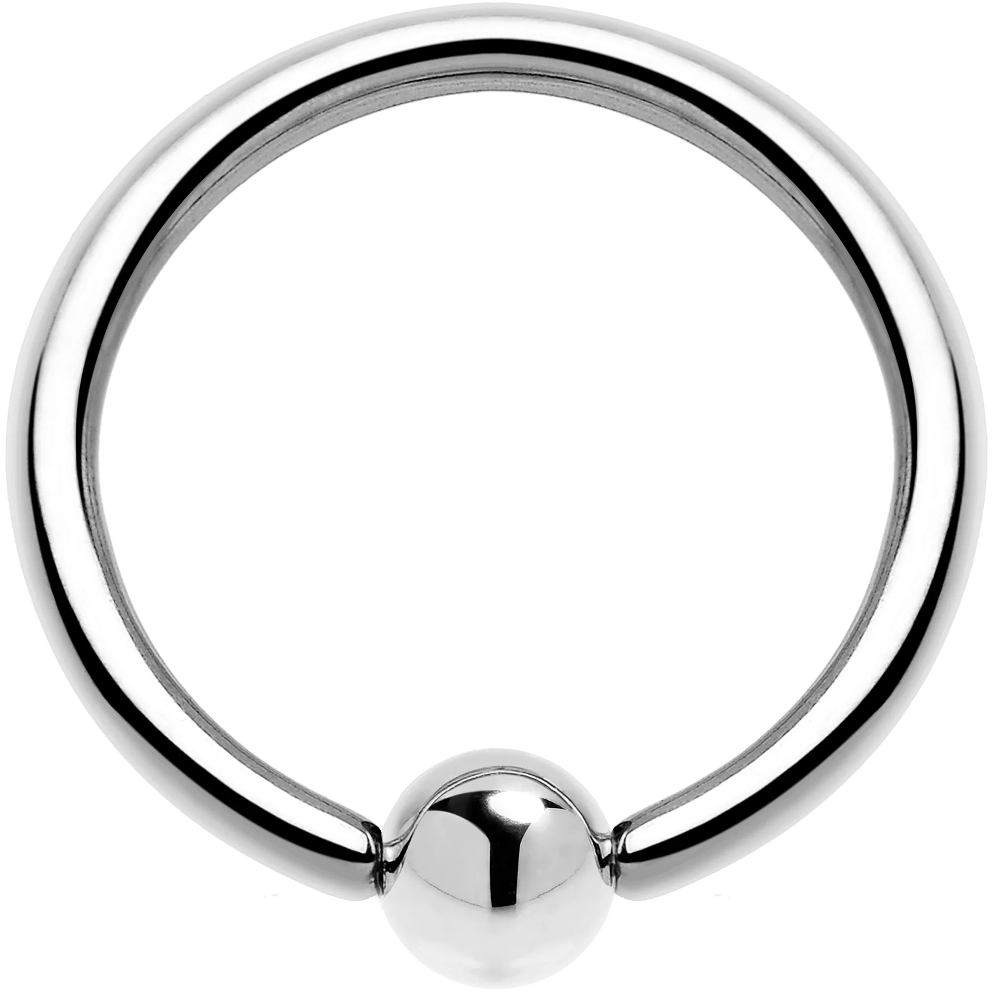16 Gauge 3/8 Solid 14KT White Gold BCR Captive Ring