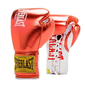 1910 PRO FIGHT LEATHER GLOVES - METALLIC RED