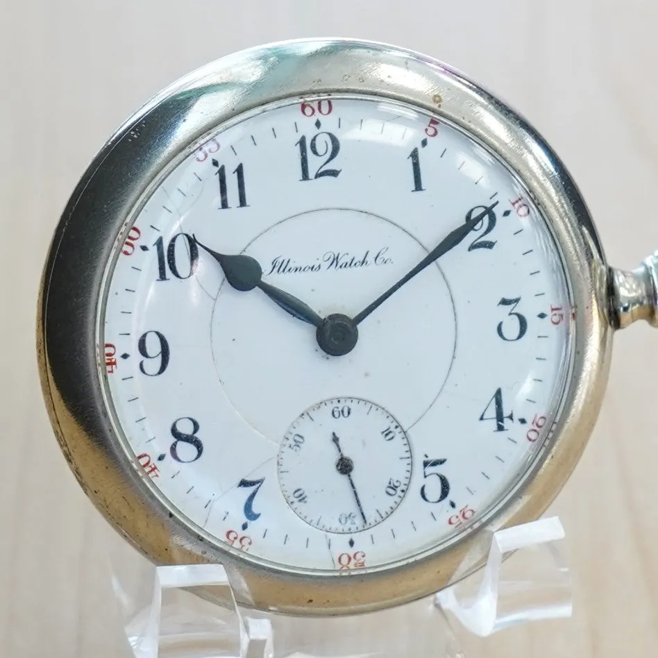 1912 ILLINOIS Pocket Watch Openface 18s Grade 69 Lever Set 17 Jewels Vintage Timepiece