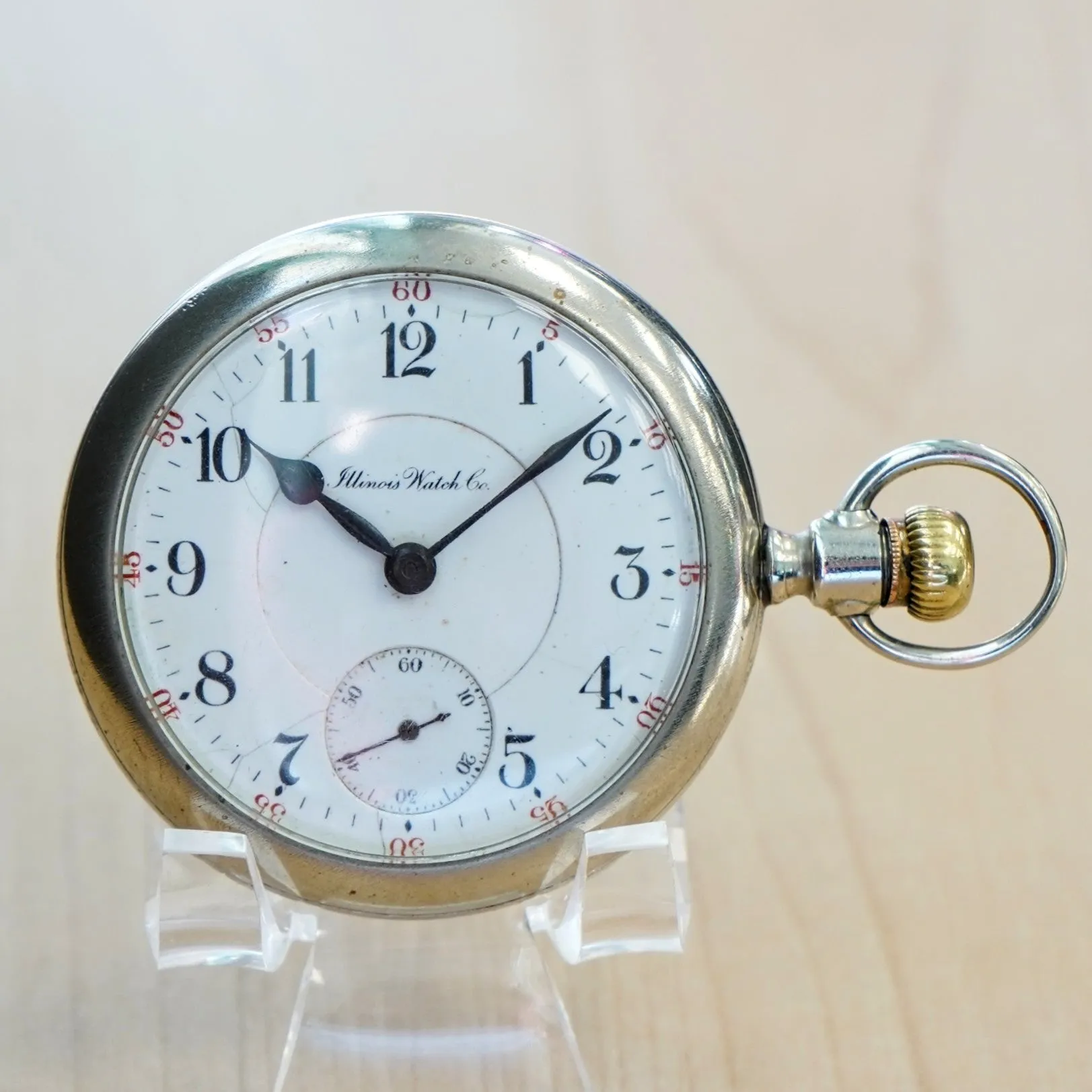 1912 ILLINOIS Pocket Watch Openface 18s Grade 69 Lever Set 17 Jewels Vintage Timepiece