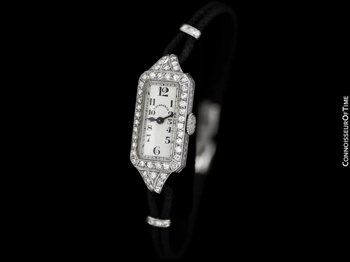 1920's Patek Philippe Tiffany & Co. Vintage Art Nouveau Ladies Watch - Platinum & Diamonds