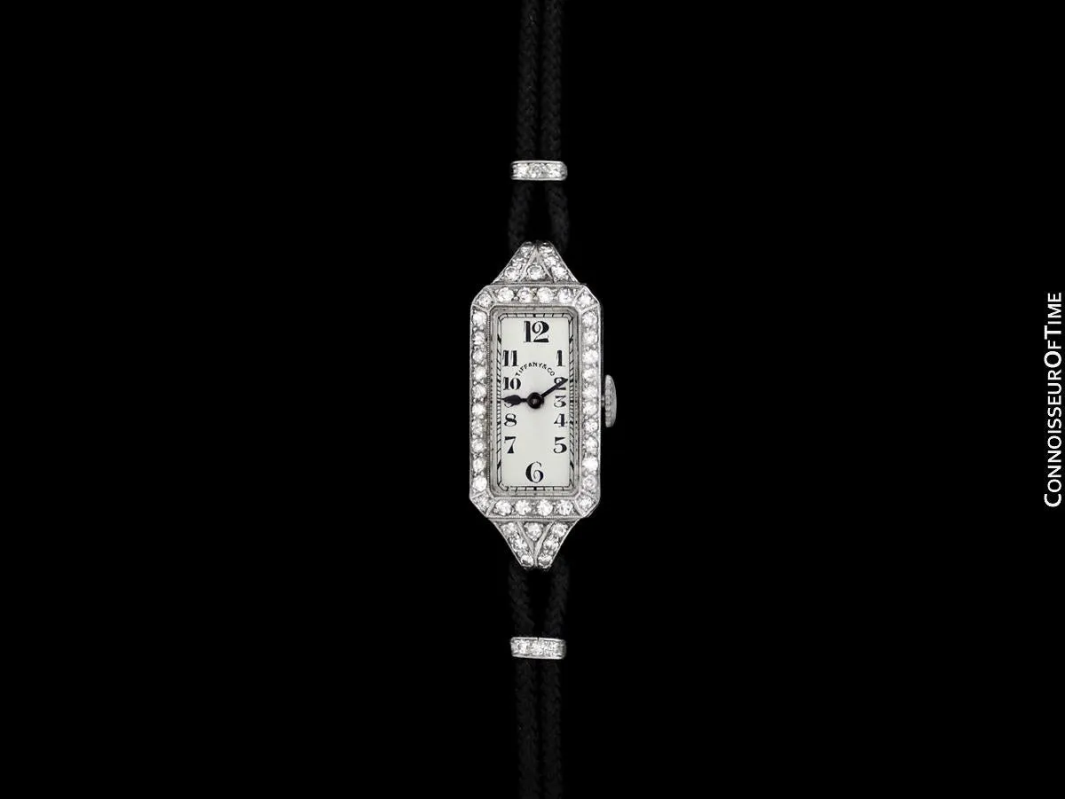 1920's Patek Philippe Tiffany & Co. Vintage Art Nouveau Ladies Watch - Platinum & Diamonds