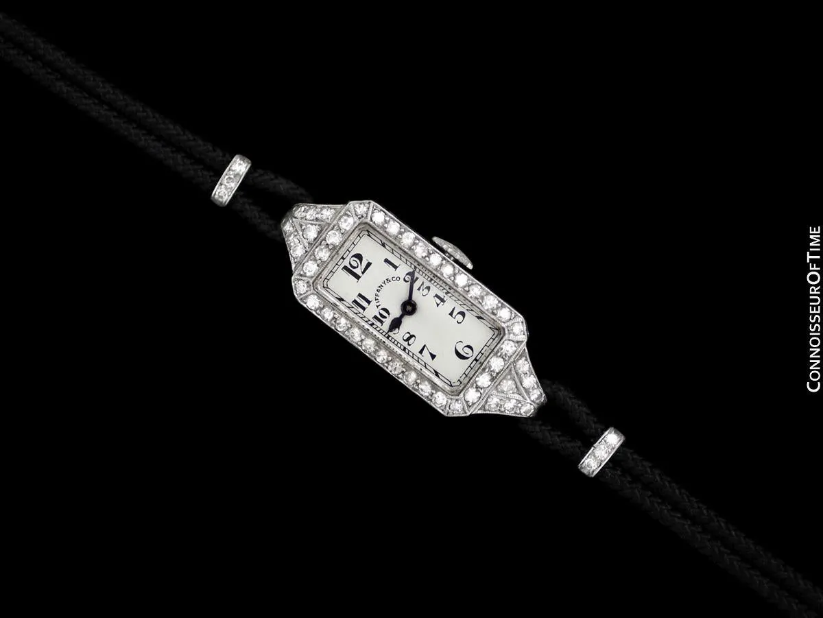 1920's Patek Philippe Tiffany & Co. Vintage Art Nouveau Ladies Watch - Platinum & Diamonds