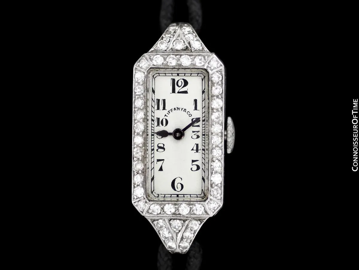 1920's Patek Philippe Tiffany & Co. Vintage Art Nouveau Ladies Watch - Platinum & Diamonds