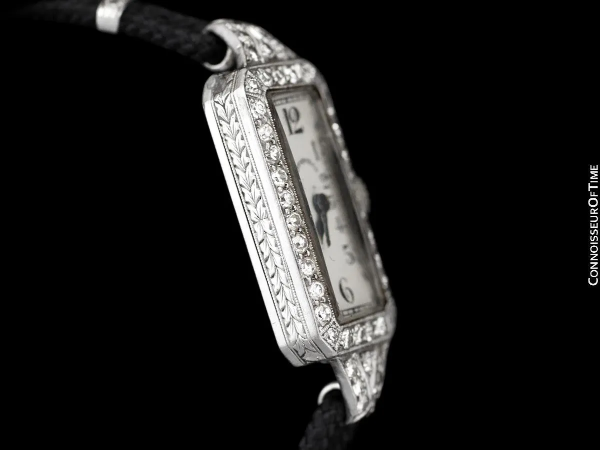 1920's Patek Philippe Tiffany & Co. Vintage Art Nouveau Ladies Watch - Platinum & Diamonds