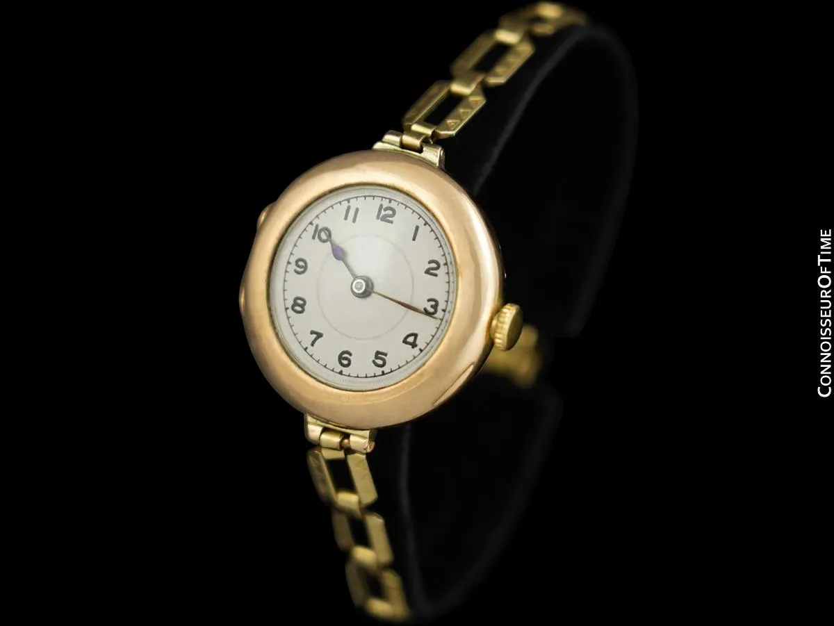 1920's Rolex Ladies Vintage Art Deco Watch - 9K Rose Gold