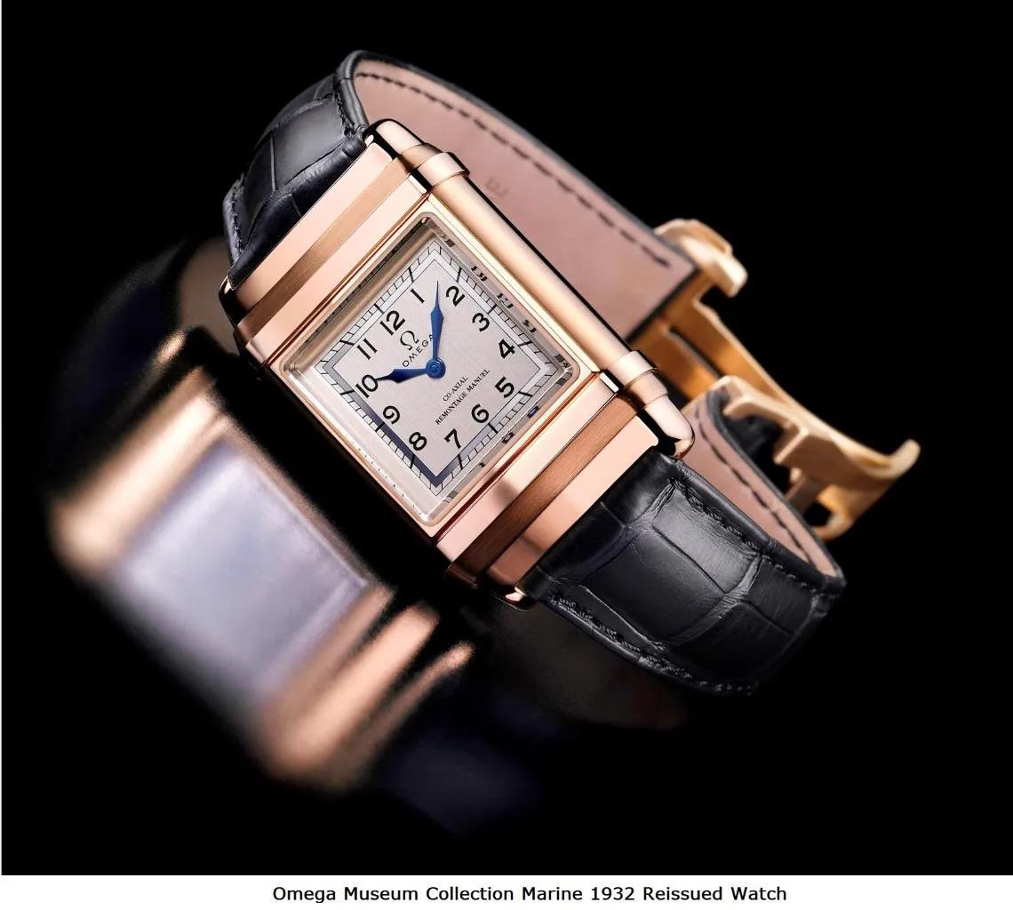 1935 Omega Marine Rare Early Waterproof Patented Case Watch - 14K Gold