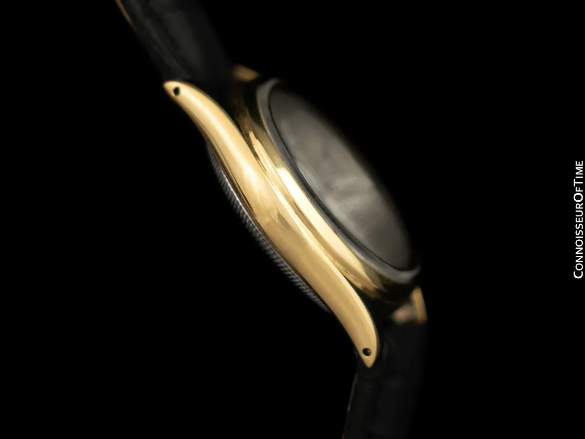 1940's Rolex Oyster Royal Mens Vintage "Shock Resisting" Watch, 14K Gold & Stainless Steel - Classic & Uncommon Design