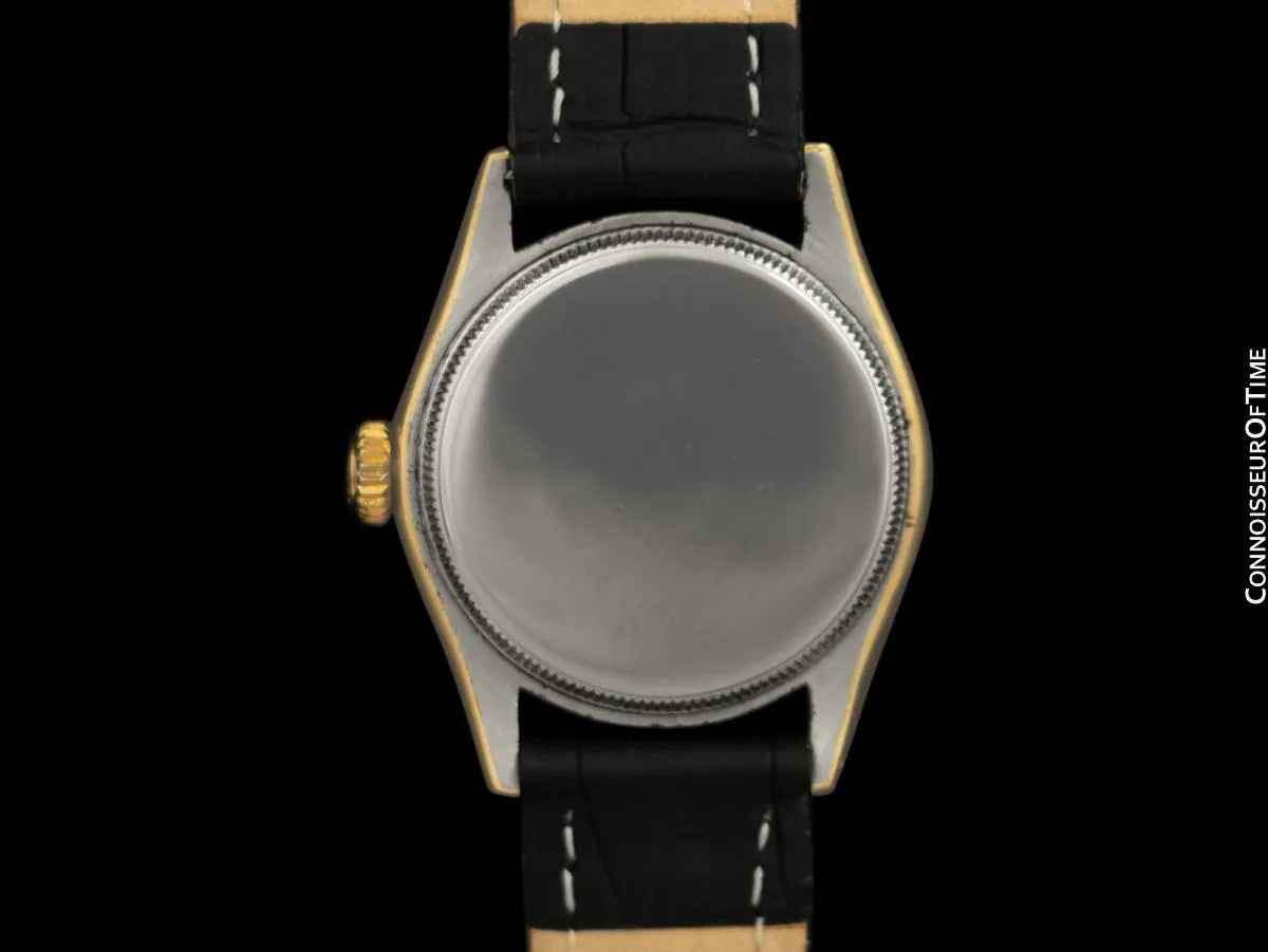 1940's Rolex Oyster Royal Mens Vintage "Shock Resisting" Watch, 14K Gold & Stainless Steel - Classic & Uncommon Design