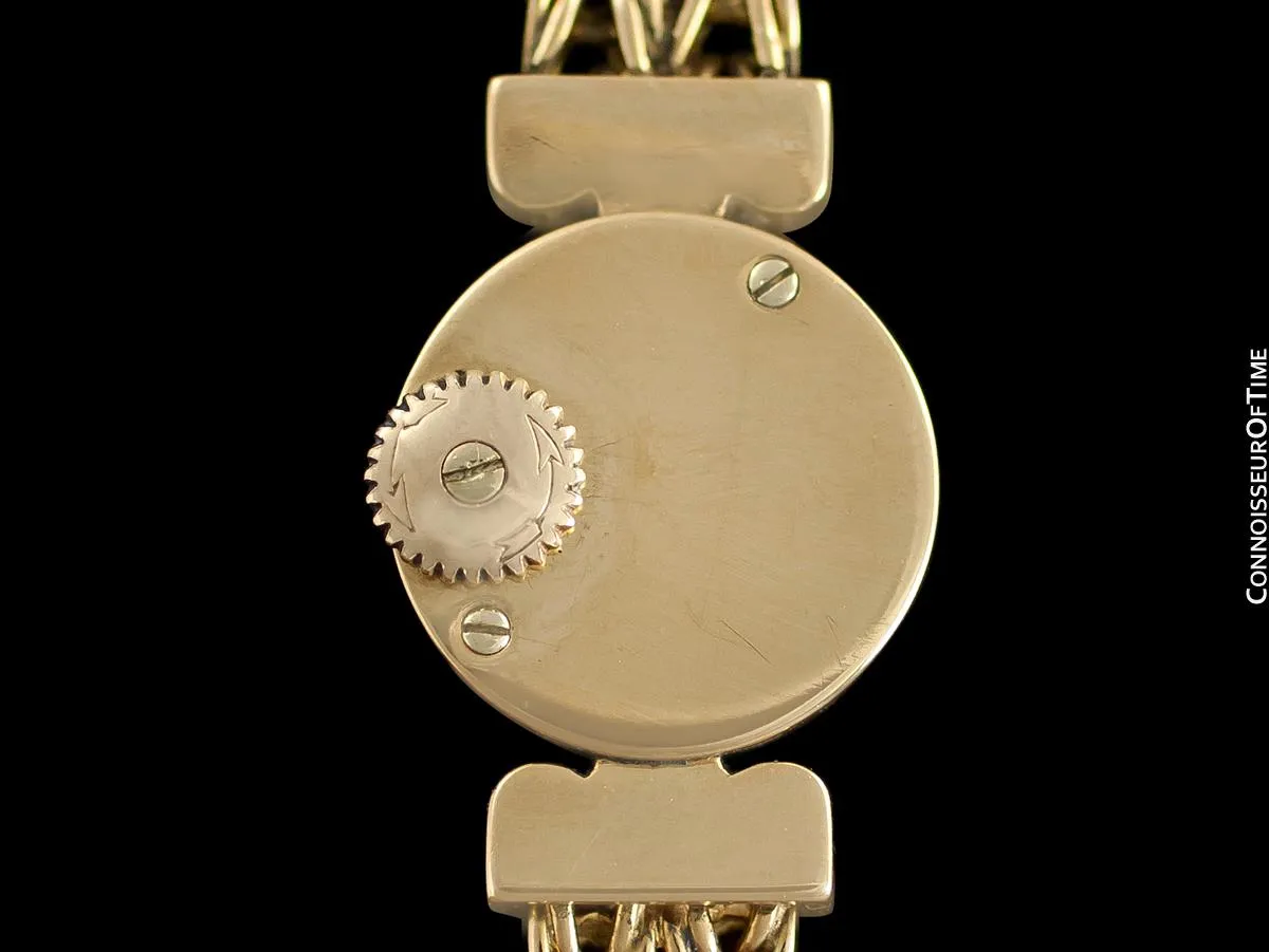 1950's Jaeger-LeCoultre Vintage Ladies Backwind Cocktail Watch - 18K Gold & Diamonds