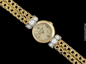 1950's Jaeger-LeCoultre Vintage Ladies Backwind Cocktail Watch - 18K Gold & Diamonds