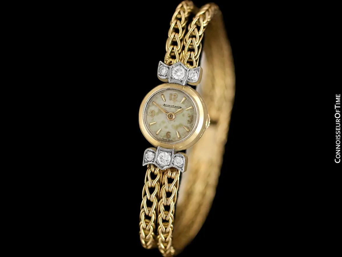 1950's Jaeger-LeCoultre Vintage Ladies Backwind Cocktail Watch - 18K Gold & Diamonds