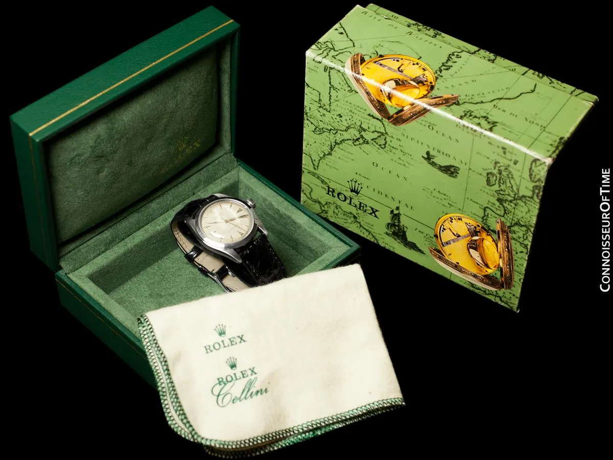 1952 Rolex Mens Vintage "Shock Resisting" Oyster Watch, Stainless Steel - Classic & Rare Design