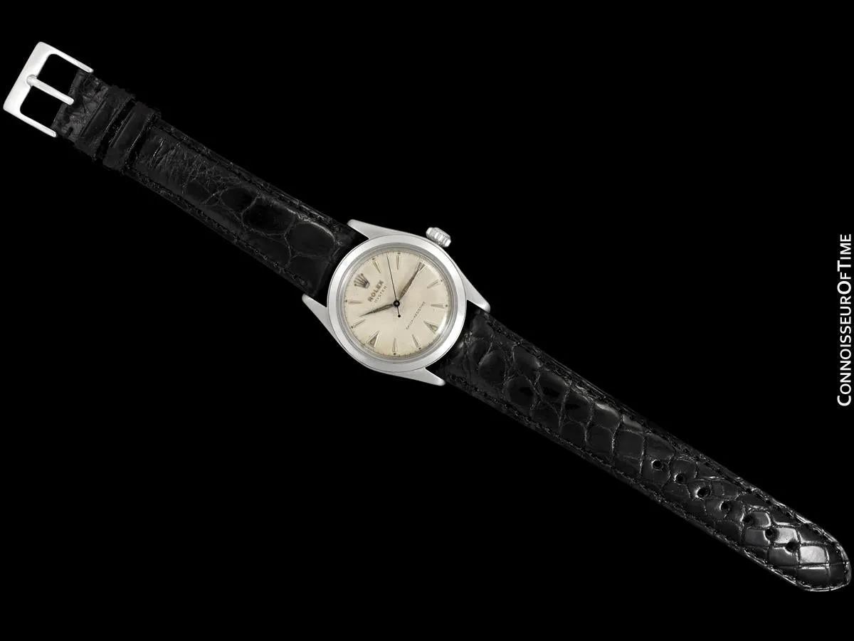1952 Rolex Mens Vintage "Shock Resisting" Oyster Watch, Stainless Steel - Classic & Rare Design