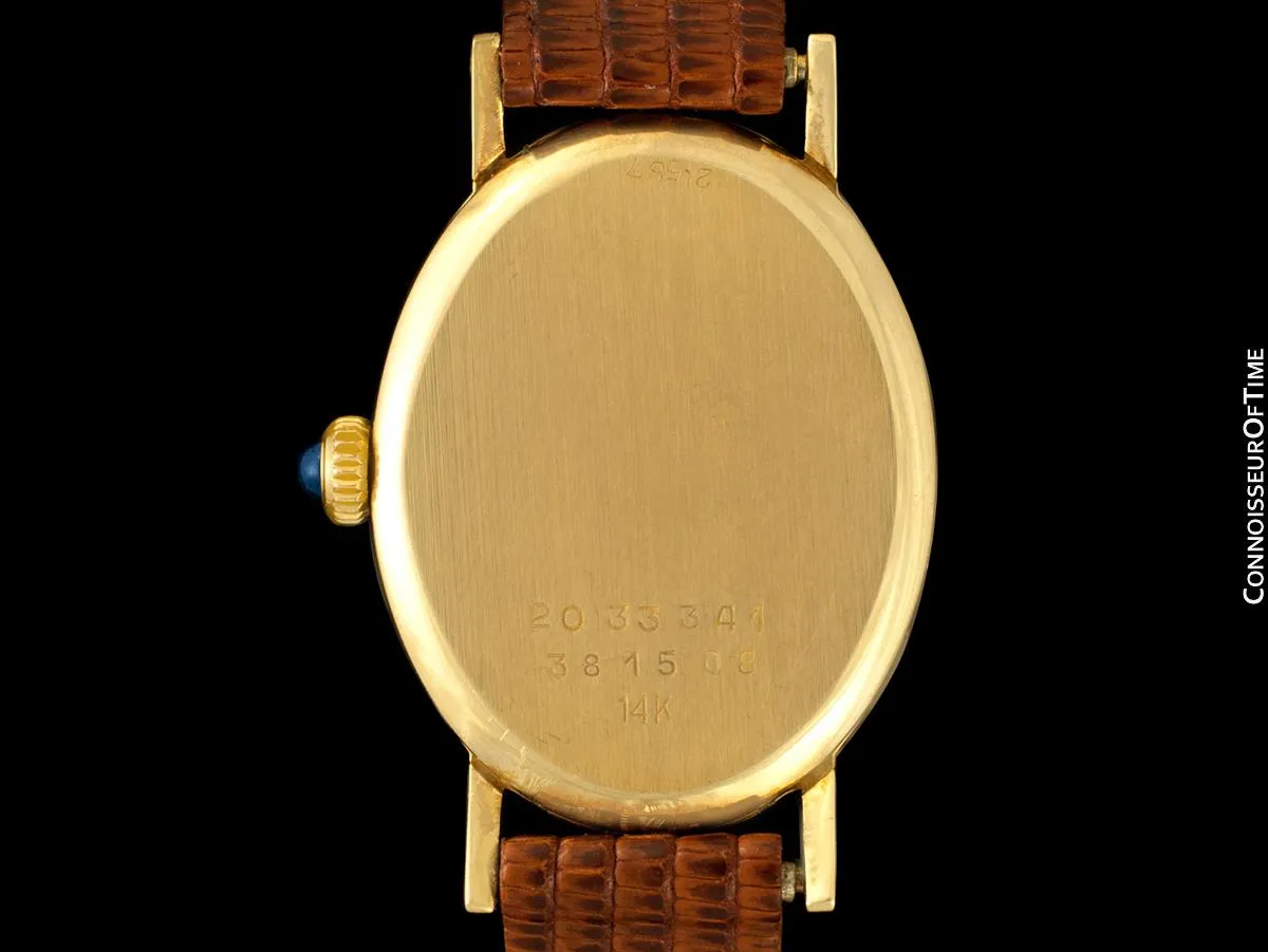 1960's Cartier Vintage Classic Ladies Handwound Watch - 14K Gold