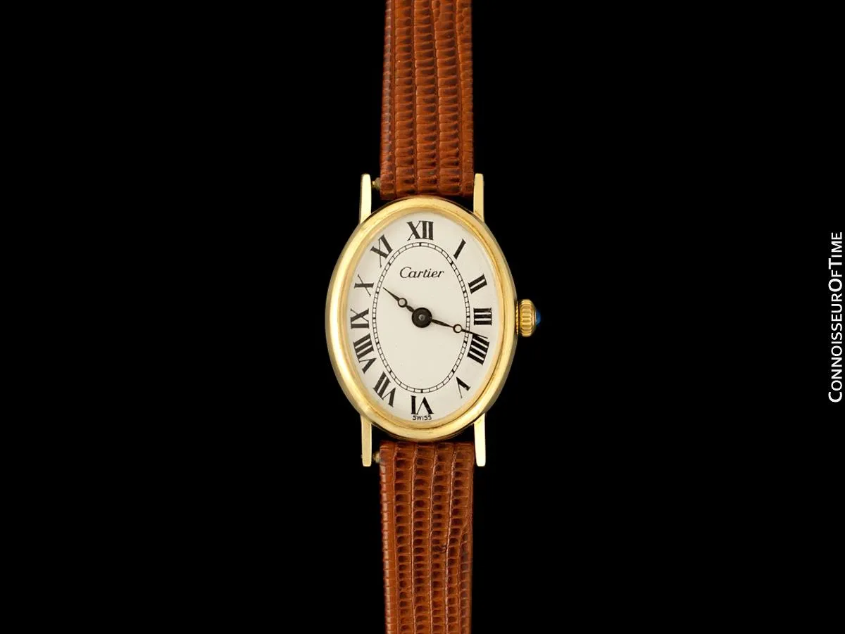 1960's Cartier Vintage Classic Ladies Handwound Watch - 14K Gold