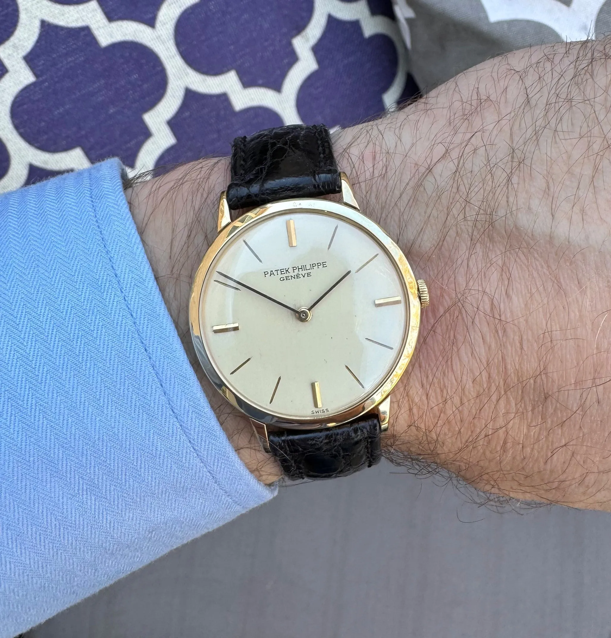 1960's Patek Philippe Vintage Mens Handwound Ref. 3468 18K Gold Dress Watch