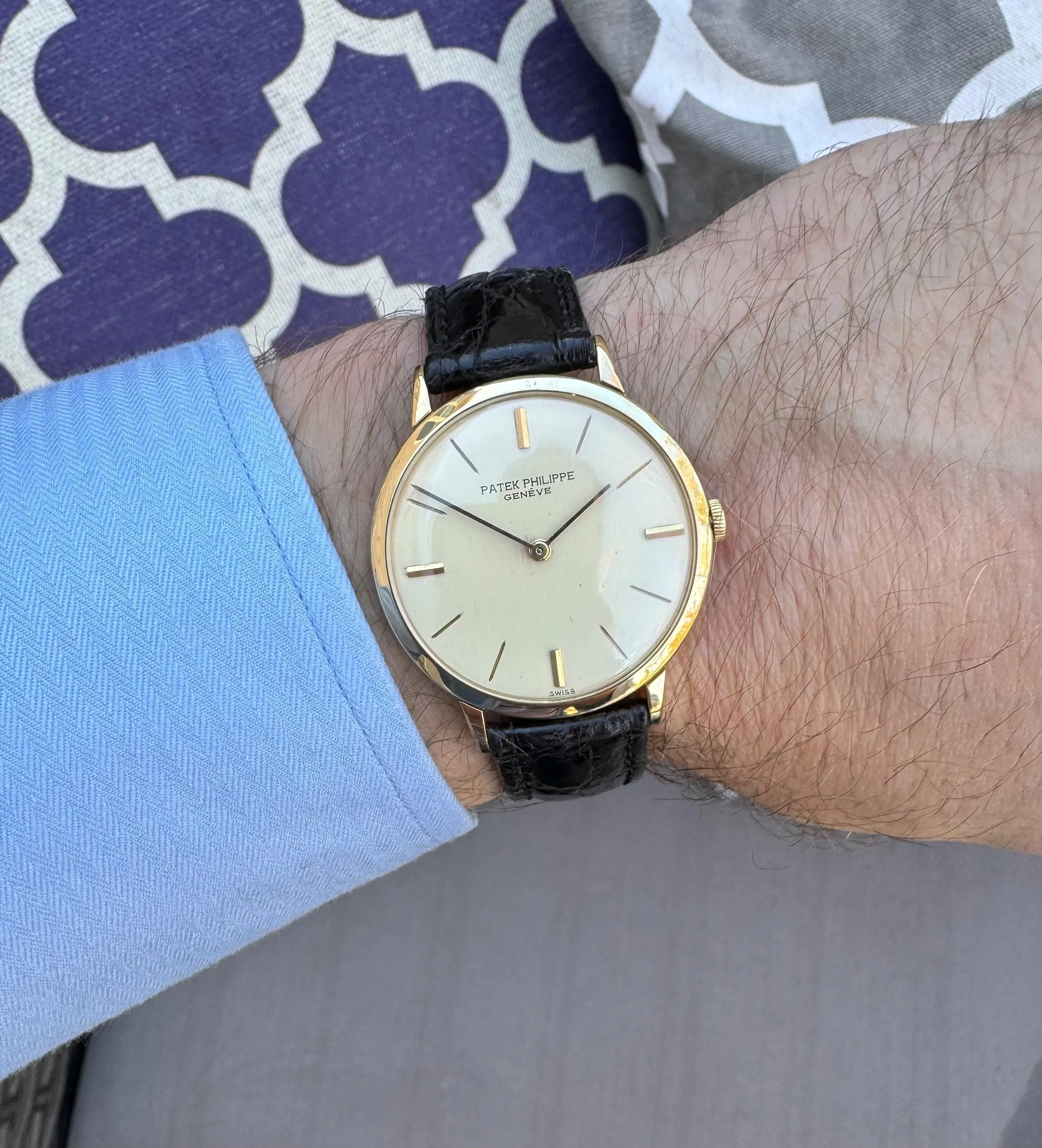 1960's Patek Philippe Vintage Mens Handwound Ref. 3468 18K Gold Dress Watch