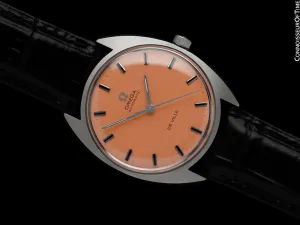 1969 Omega De Ville Vintage Mens Retro Cal. 552 Watch with Coral Dial - Stainless Steel