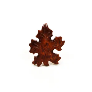 1970's Wood Oak Leaf Brooch