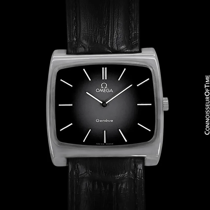 1973 Omega Geneve Vintage Mens Full Size Handwound TV Watch - Stainless Steel