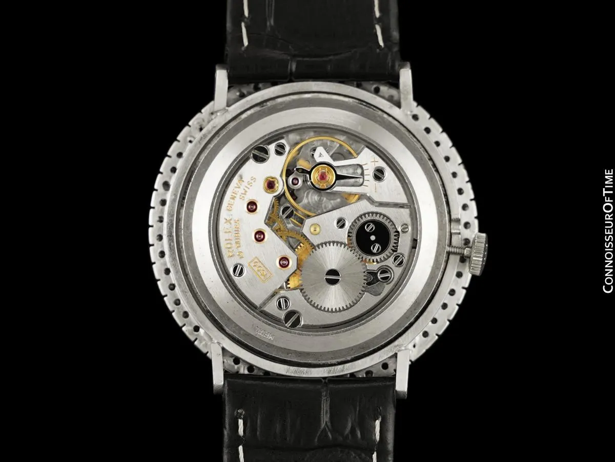 1973 Rolex Cellini Vintage Mens Handwound Ref. 3833 Watch - 18K White Gold & Diamonds