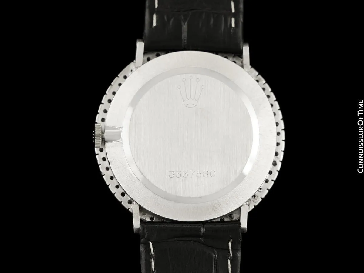 1973 Rolex Cellini Vintage Mens Handwound Ref. 3833 Watch - 18K White Gold & Diamonds
