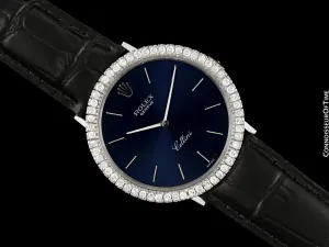 1973 Rolex Cellini Vintage Mens Handwound Ref. 3833 Watch - 18K White Gold & Diamonds