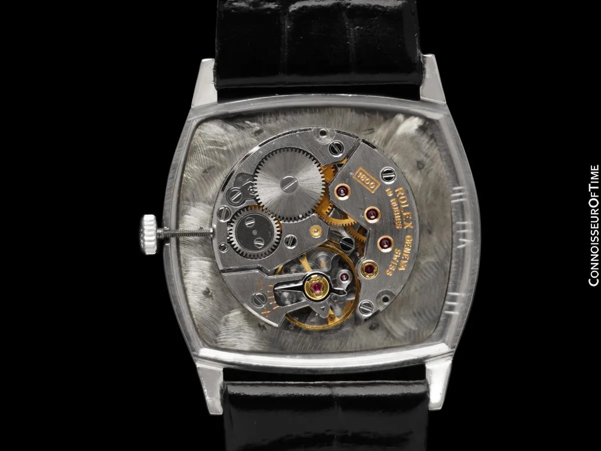 1973 Rolex Cellini Vintage Mens Handwound TV Shaped Watch, Ref. 3805 - 18K White Gold