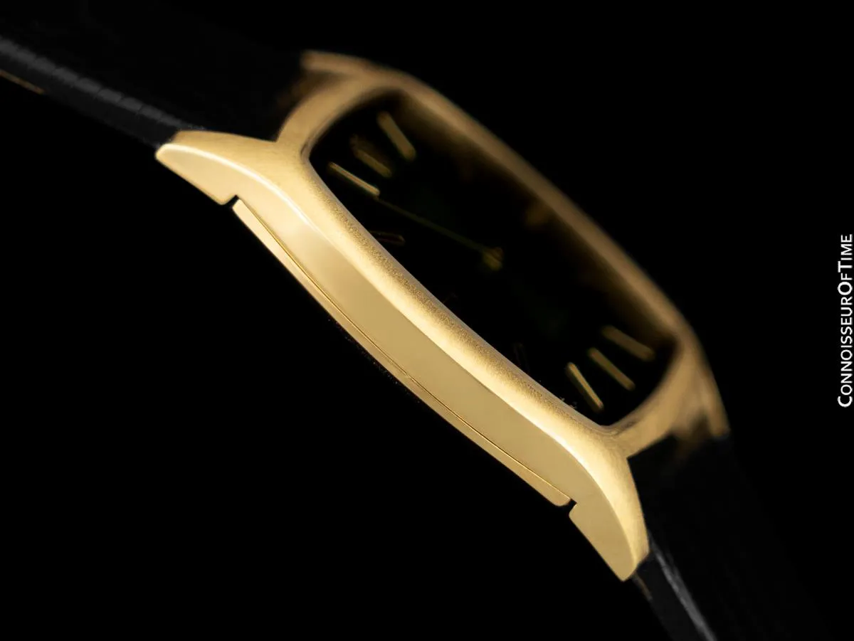 1974 Rolex Cellini Vintage Mens Handwound TV Shaped Dress Watch with Green Vignette Dial, Ref. 3805 - 18K Gold
