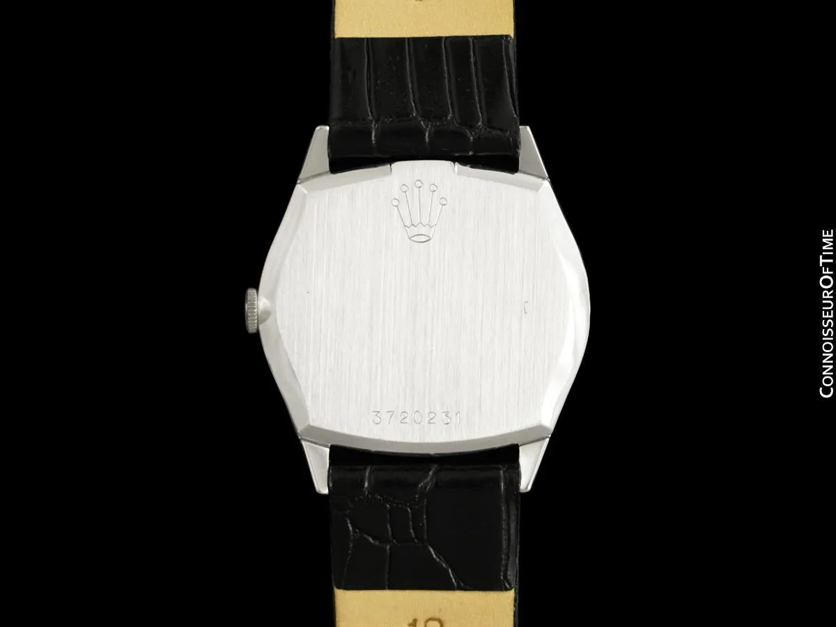 1974 Rolex Cellini Vintage Mens Handwound TV Watch with Royal Blue Dial, Ref. 3806 - 18K White Gold