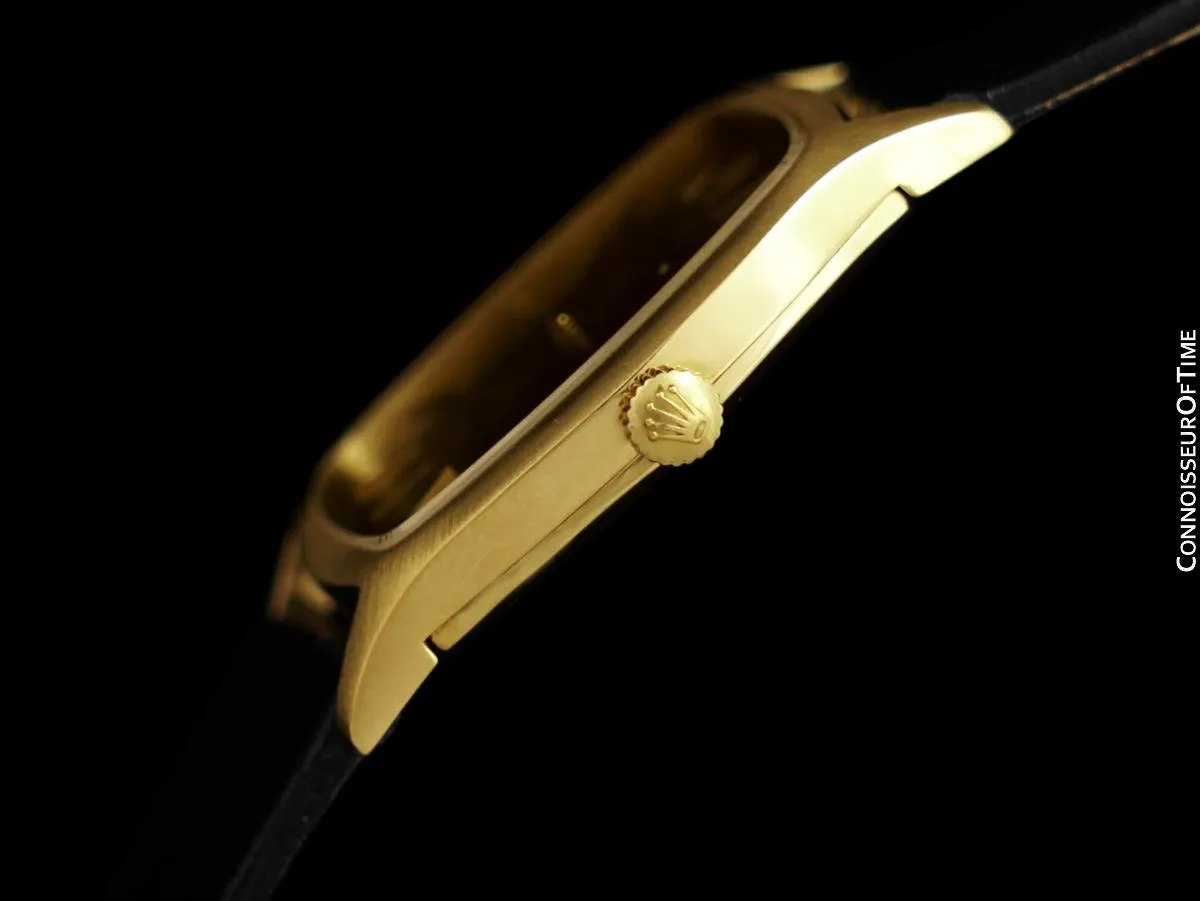 1975 Rolex Cellini Vintage Mens Handwound TV Shaped Dress Watch, Ref. 3805 - 18K Gold