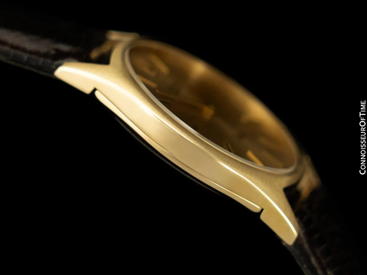 1975 Rolex Cellini Vintage Mens Handwound TV Watch with Champagne Dial, Ref. 3806 - 18K Gold