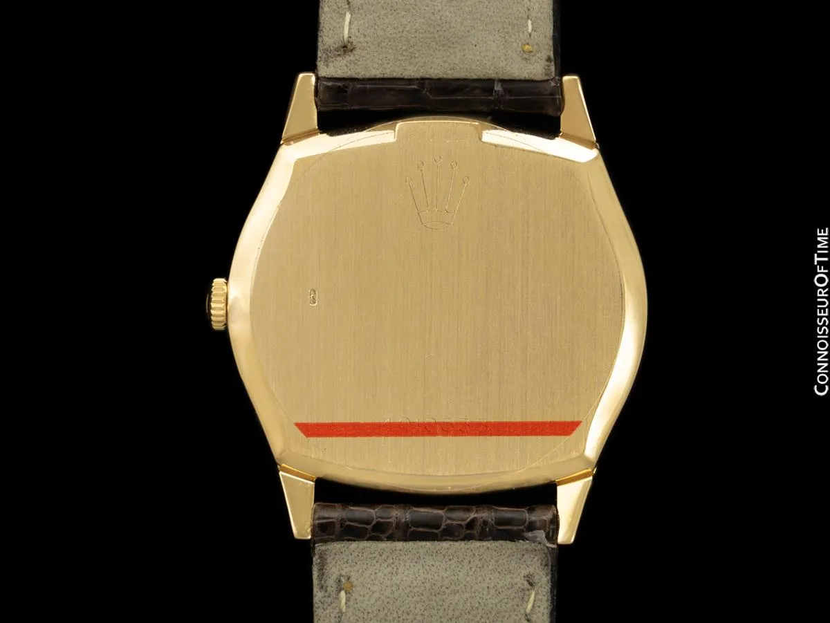 1975 Rolex Cellini Vintage Mens Handwound TV Watch with Champagne Dial, Ref. 3806 - 18K Gold