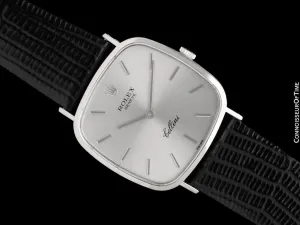 1976 Rolex Cellini Vintage Mens Dress Ref. 4114 18K White Gold Watch - Booklets & Tag