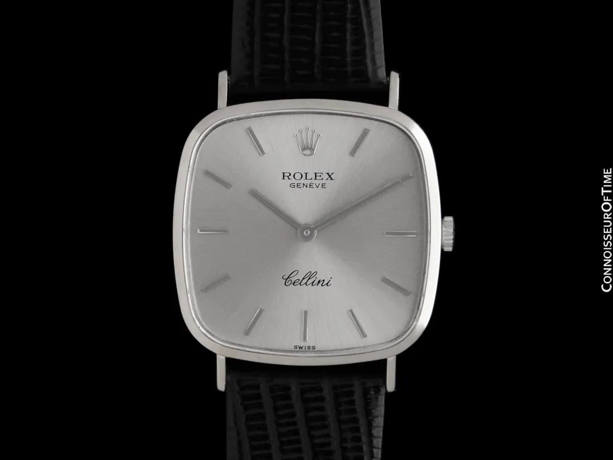 1976 Rolex Cellini Vintage Mens Dress Ref. 4114 18K White Gold Watch - Booklets & Tag