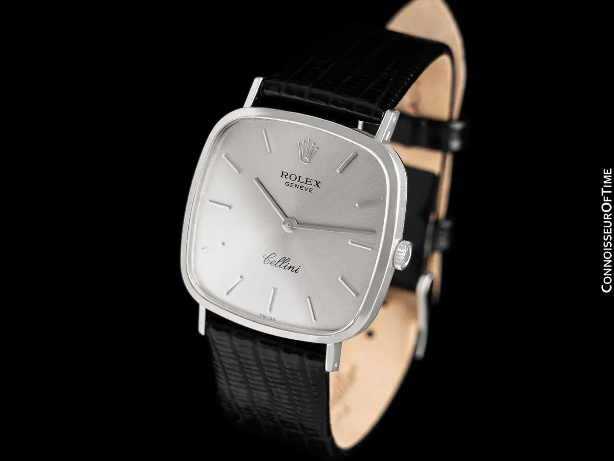 1976 Rolex Cellini Vintage Mens Dress Ref. 4114 18K White Gold Watch - Booklets & Tag