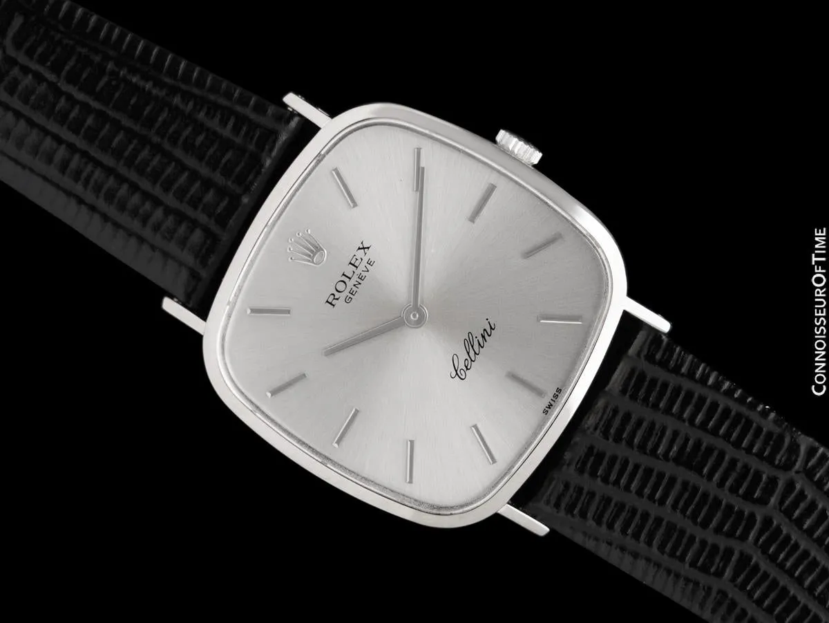 1976 Rolex Cellini Vintage Mens Dress Ref. 4114 18K White Gold Watch - Booklets & Tag