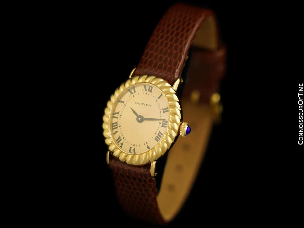 1978 Cartier Vintage Classic Ladies Handwound Watch - 18K Gold